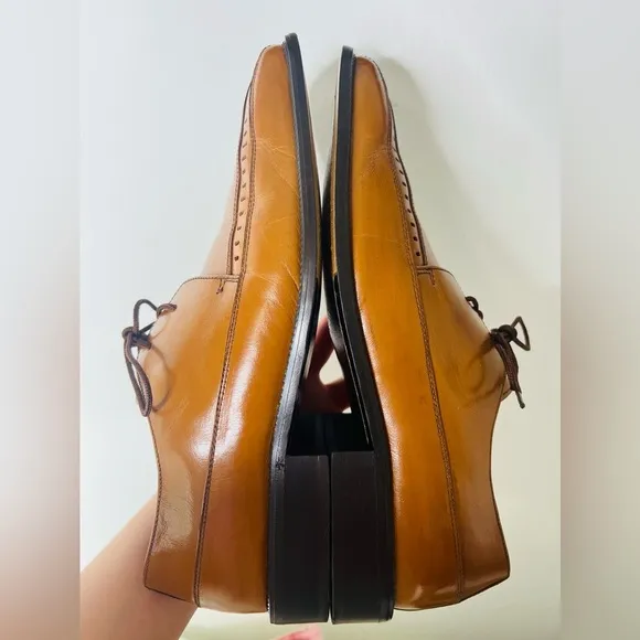 Fratelli Footware Mens Leather Khaki Square Dress Shoes Size 10‎