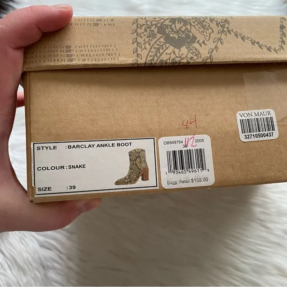 Free People Barclay Snake-Embossed Leather Boots 39