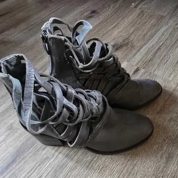 Free People Carrera Braided Women's Gray Ankle Boots