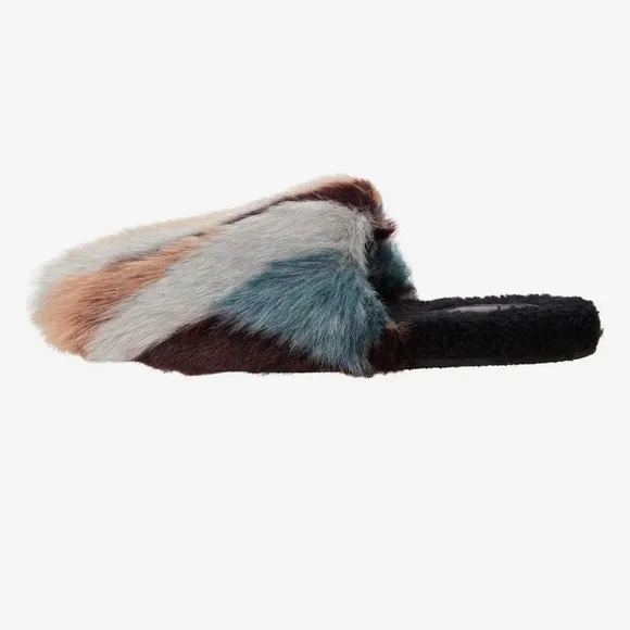 Free People Daylight Womens Faux Fur Slip On Slide Slippers