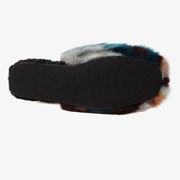 Free People Daylight Womens Faux Fur Slip On Slide Slippers