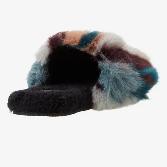 Free People Daylight Womens Faux Fur Slip On Slide Slippers