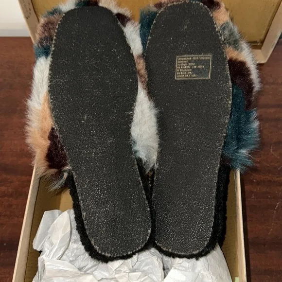 Free People Daylight Womens Faux Fur Slip On Slide Slippers