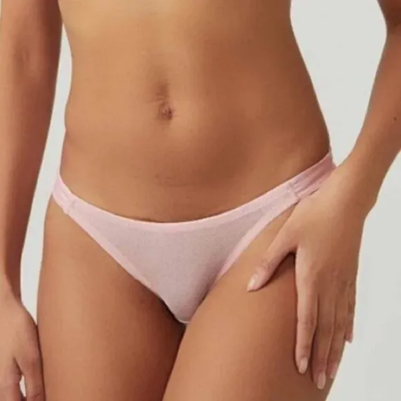 Free People Heart Throb Underwire Bra and Cheeky Undies Set in Silver Pink