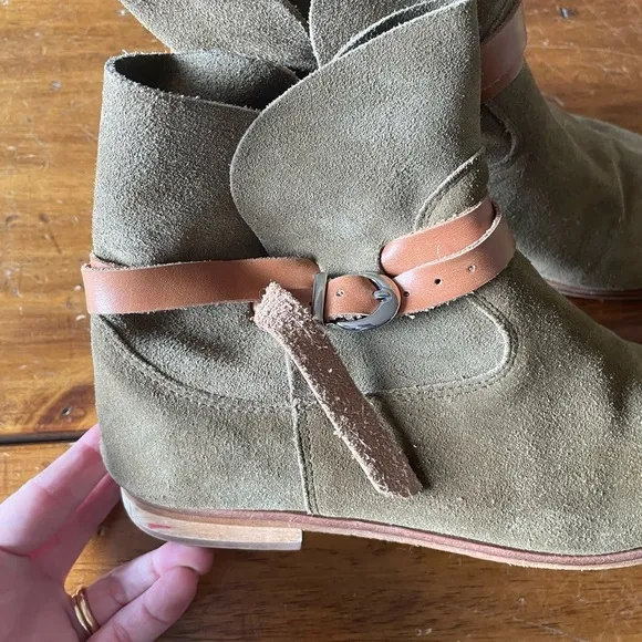 FREE PEOPLE Jeffrey Campbell Lincoln Suede Ankle Boots Bootie Sz 8