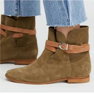 FREE PEOPLE Jeffrey Campbell Lincoln Suede Ankle Boots Bootie Sz 8
