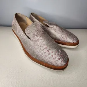 Free People Loafer wedge Velvet fabric Snake Pink Rubber Women's Size 8.5