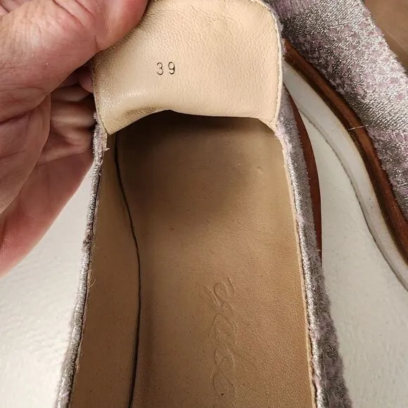 Free People Loafer wedge Velvet fabric Snake Pink Rubber Women's Size 8.5