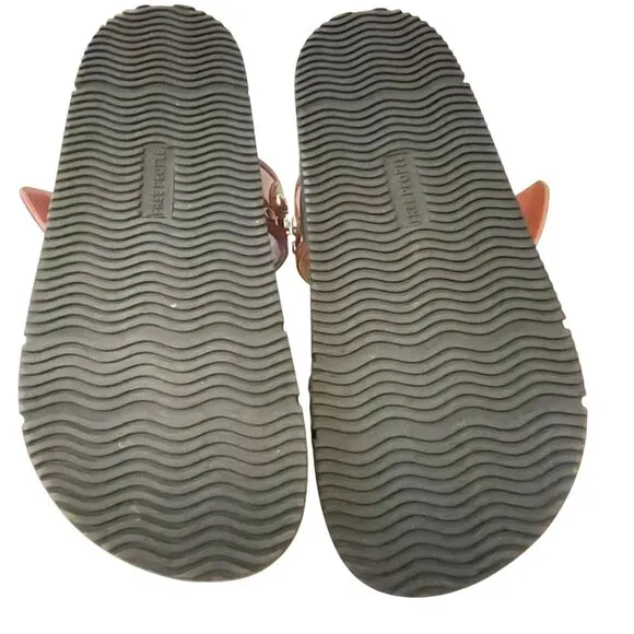 Free People Studded Revelry Red Rouge Slip On Slippers Sz 8 NEW