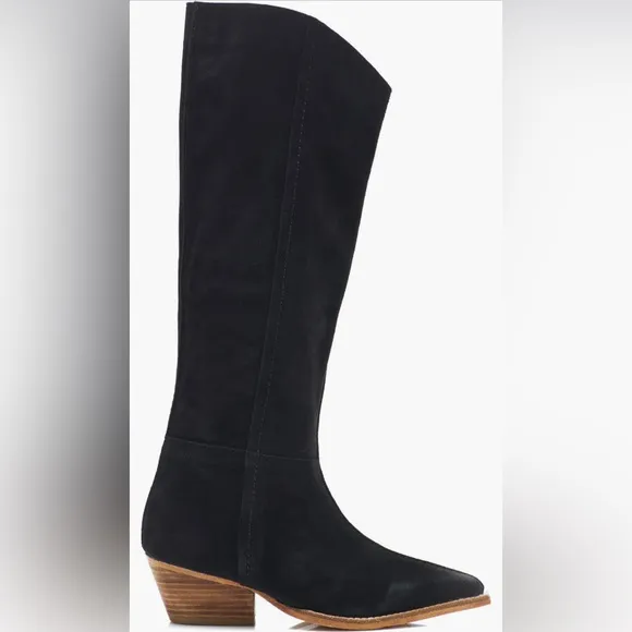 Free people sway knee-high bootBlack Suede