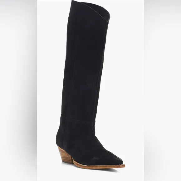 Free people sway knee-high bootBlack Suede