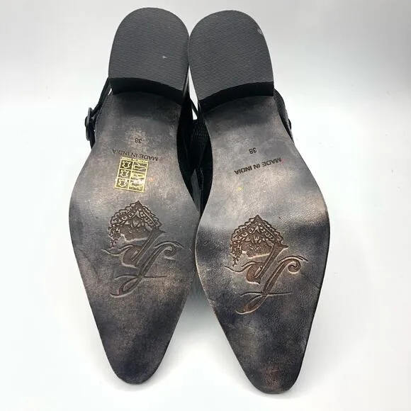 Free People Women's Back Loop Ankle Leather Booties Black EU 38 / US 8