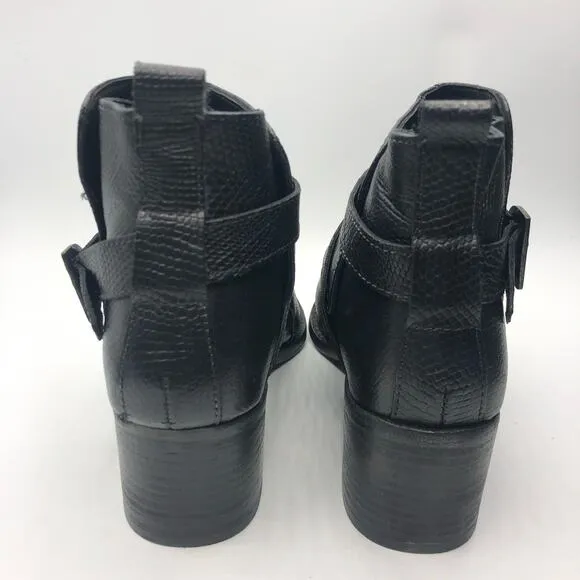 Free People Women's Back Loop Ankle Leather Booties Black EU 38 / US 8