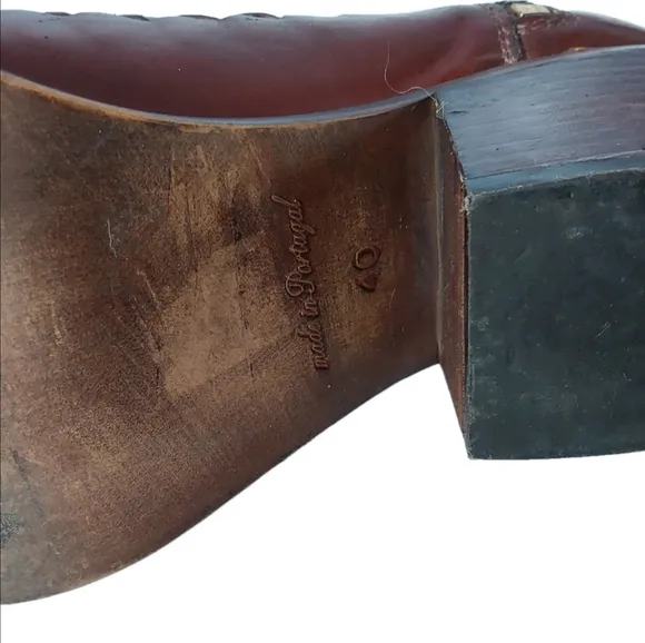 Free Poeple Brown Leather Ankle Boots Size 9