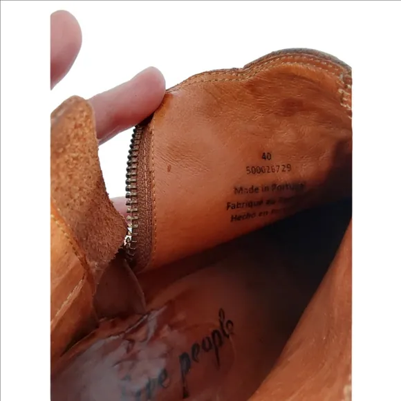 Free Poeple Brown Leather Ankle Boots Size 9
