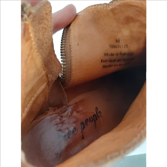 Free Poeple Brown Leather Ankle Boots Size 9