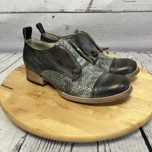 Freebird Oxford Womens sz 8 Mabel Slip On Black Multi Wild West Two Tone Leather