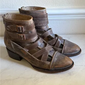 FREEBIRD Ruby Brown Leather Ankle Boots