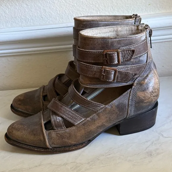 FREEBIRD Ruby Brown Leather Ankle Boots