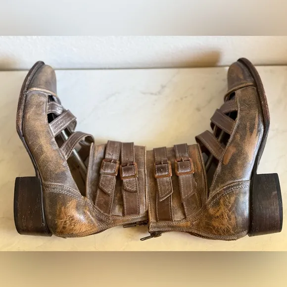 FREEBIRD Ruby Brown Leather Ankle Boots