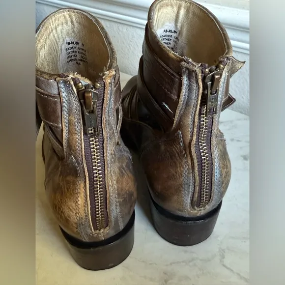 FREEBIRD Ruby Brown Leather Ankle Boots