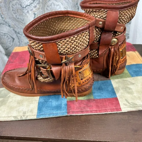 Fringed Leather Ankle Boots | Never been worn