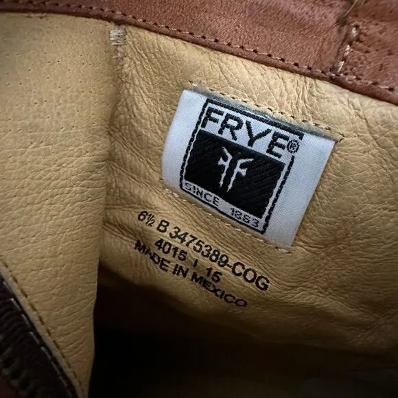 FRYE 4015 Ankle Boots Booties in Cognac Leather #3475389