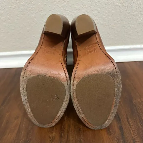 FRYE 4015 Ankle Boots Booties in Cognac Leather #3475389