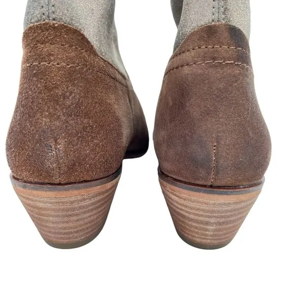 Frye and Co Size 9 Suede Ankle Boot Almond Toe Brown