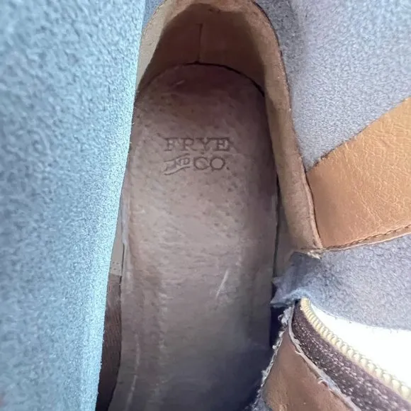 Frye and Co Size 9 Suede Ankle Boot Almond Toe Brown