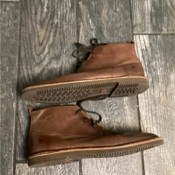 Frye Ashland Chukka Men's Brown Buffalo Leather Lace Up Ankle Boots