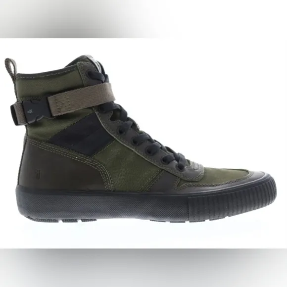 Frye Combat Lace Up 80203 Mens Green Canvas Lifestyle Sneakers Shoes Size 10.5