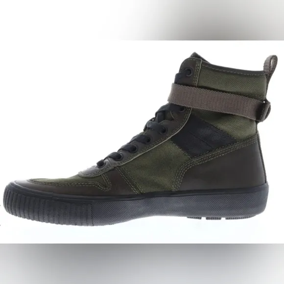 Frye Combat Lace Up 80203 Mens Green Canvas Lifestyle Sneakers Shoes Size 10.5