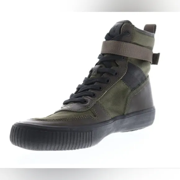 Frye Combat Lace Up 80203 Mens Green Canvas Lifestyle Sneakers Shoes Size 10.5