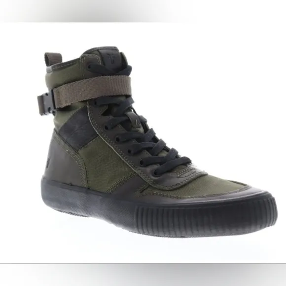 Frye Combat Lace Up 80203 Mens Green Canvas Lifestyle Sneakers Shoes Size 10.5
