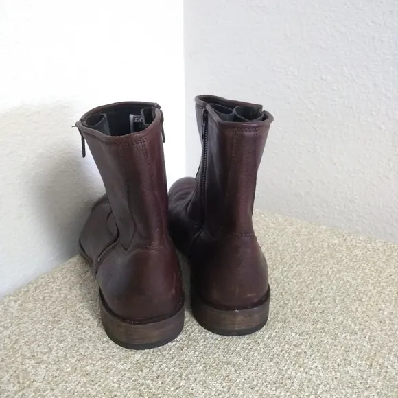 Frye Ethan Brown Leather Ankle Boots