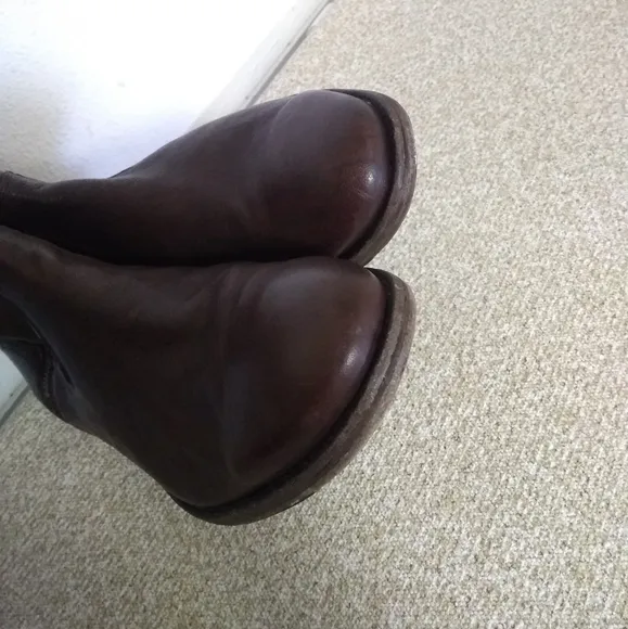 Frye Ethan Brown Leather Ankle Boots
