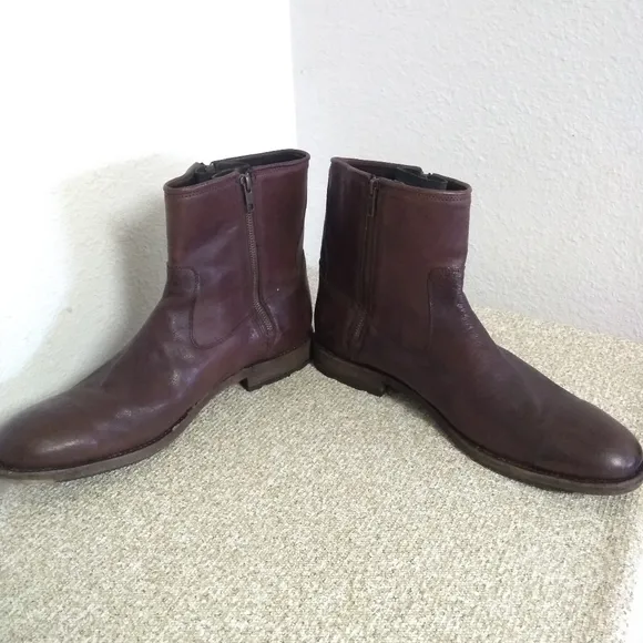 Frye Ethan Brown Leather Ankle Boots