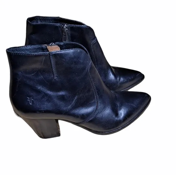 Frye Jennifer black Ankle Leather  Boots 8