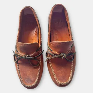 Frye Men’s Sz 8 Lewis Slip On Tie Leather Loafers Brown Driving Boat Moccasins