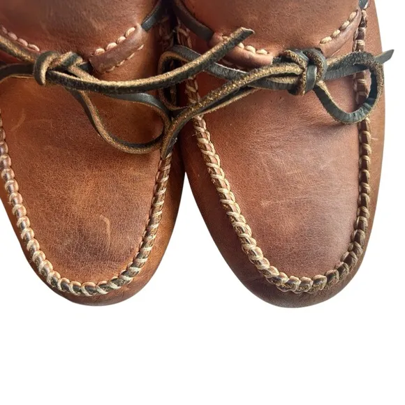 Frye Men’s Sz 8 Lewis Slip On Tie Leather Loafers Brown Driving Boat Moccasins