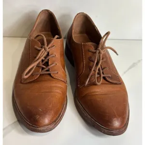 Frye Womens Pull Up Lace Emory Oxford Shoes Caramelantique Leather Brown Size 8M