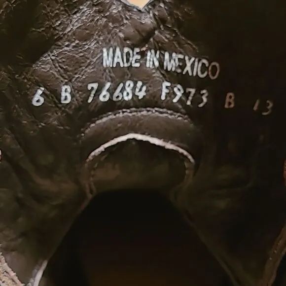Frye Wyatt Disc Cognac 6B western ankle boots
