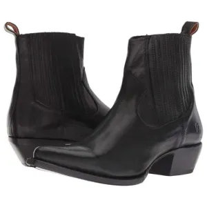 Frye Sacha Boots Women's US 9.5 Black Leather Block Heel Ankle Bootie ZPO1299