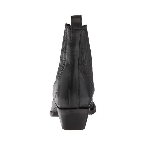 Frye Sacha Boots Women's US 9.5 Black Leather Block Heel Ankle Bootie ZPO1299