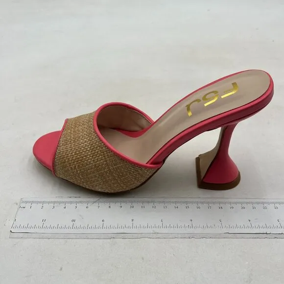 FSJ Pink Women Peep Toe High Heel Sandals Slip On Mules Sexy Stilettos Shoes