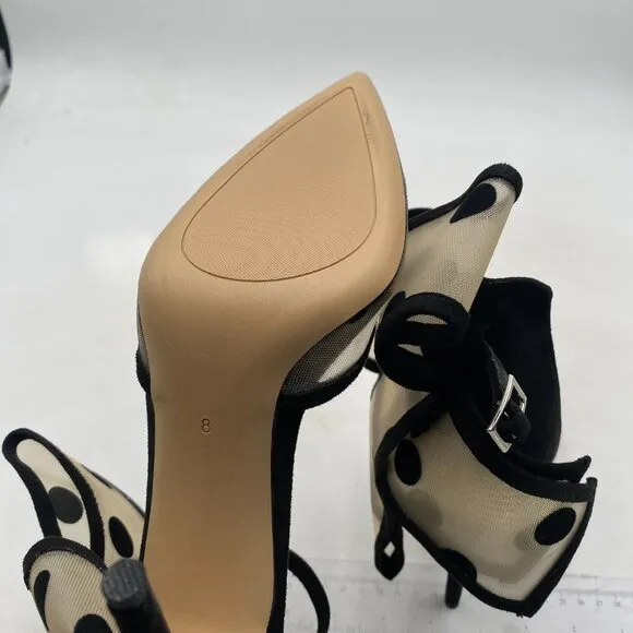 FSJ Women's Stilettos Buckle Ankle Strap Mesh Sandals Closed Pointed Toe Heels
