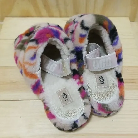 Fur UGG Multicolored slippers Women's size 9 1/2