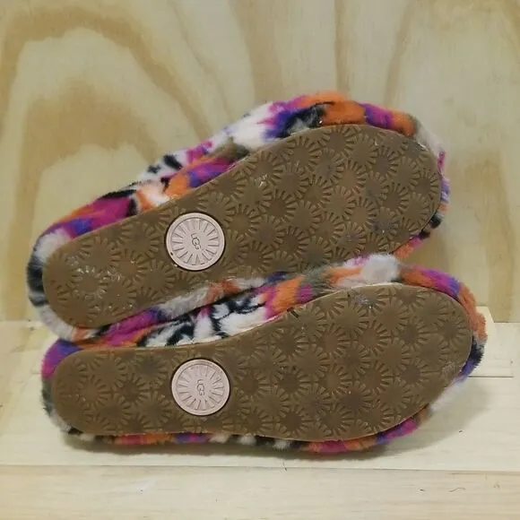 Fur UGG Multicolored slippers Women's size 9 1/2