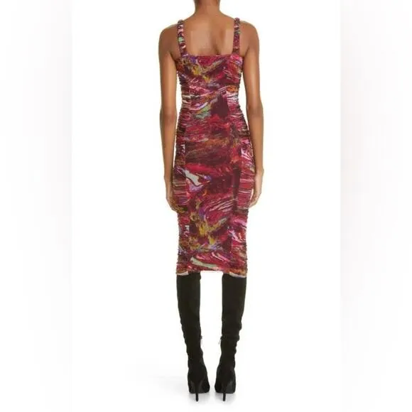 Fuzzi Jean Paul Gaultier Pink Ruched Sleeveless Bodycon Dress 2